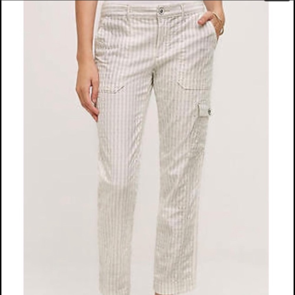 Anthropologie Hei Hei wanderer white cargo pants